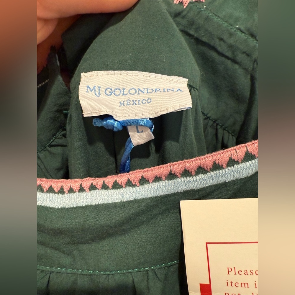Mi Golondrina Lila Verde Arroyo long embroidered tiered dress size large NWT! - Picture 8 of 12
